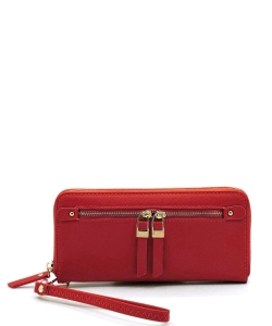 Saffiano Fashion Zipper Wallet Wristlet TW0001 RED